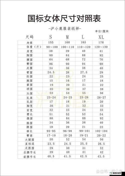 日本尺码和欧美尺码对照表：亚洲与欧美服装尺寸差异一目了然